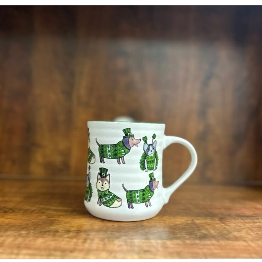 Sheffield Home Clover Cottage St Patrick's Day Dogs Shamrock Coffee Cup Mug​